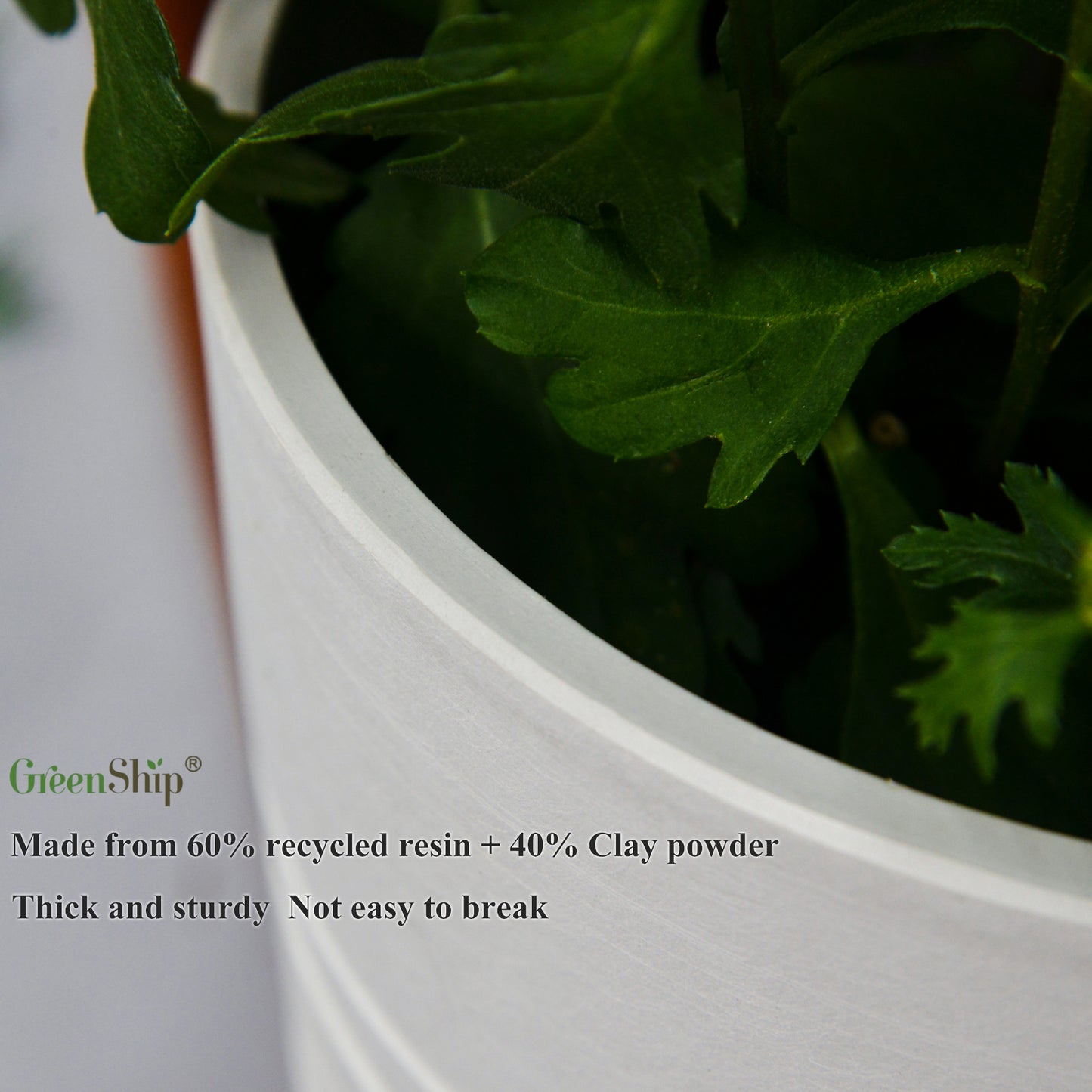 GreenShip Plant Pots 6 inch 8 inch 10 inch for Indoor Plants, Set of 3 Modern Decorative Planter ts with Drainage Hole, Decorative Flower Pots(Plants Not Included)