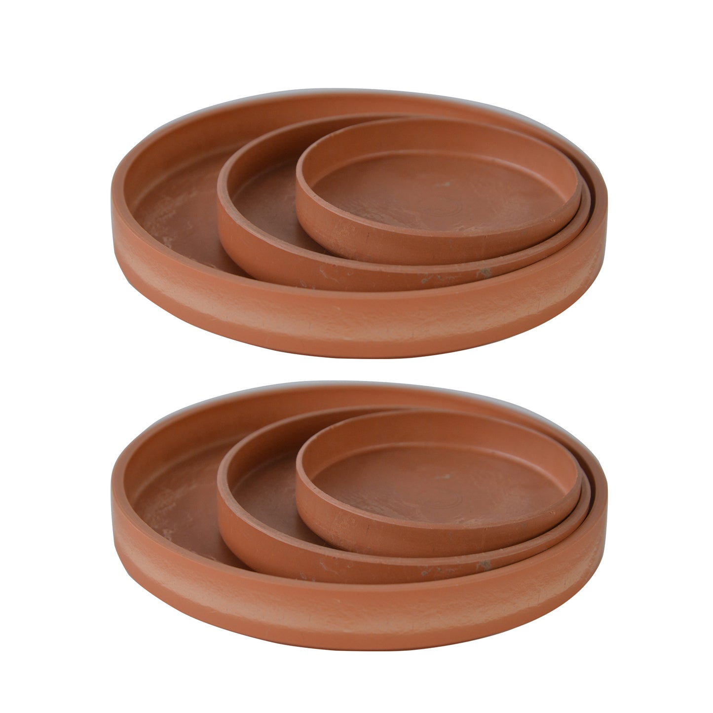 GreenShip 3 or 6 Pack Round Classic Saucer, 3.66 inch 4.73 inch 6.3 inch Planter Saucers, Heavy Duty Plant Water Tray, Durable Flower Saucers for Indoors