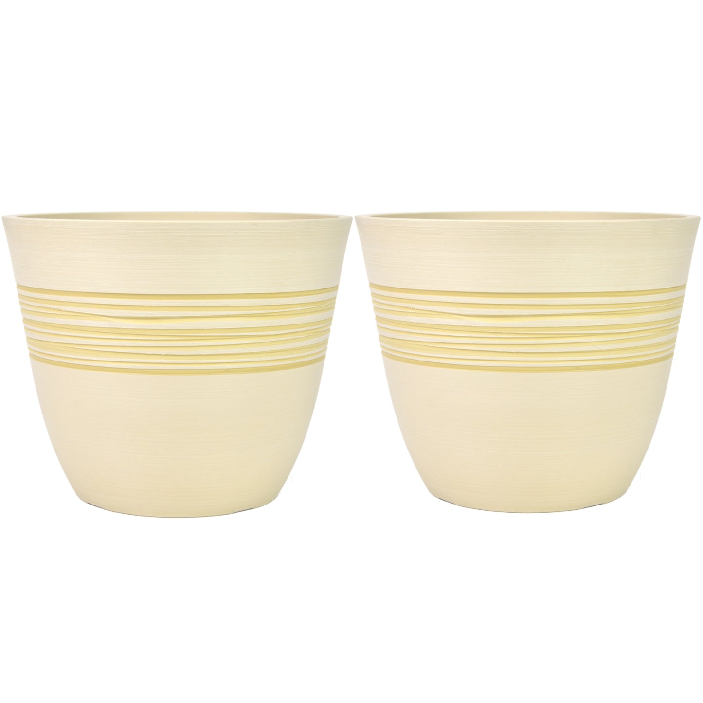 GreenShip Planter Pots for Indoor & Outdoor Plants, Set of 2 Modern Decorative Flower Pots with Drainage Hole