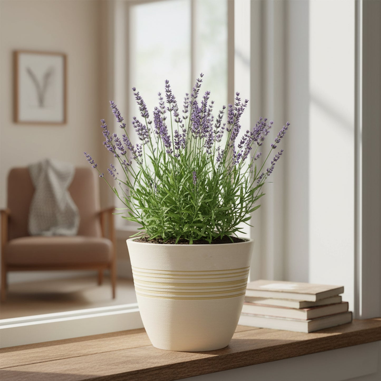 GreenShip Planter for Indoor Outdoor Plants, Set of 2 Modern Decorative Plant Pots with Drainage Hole, Decorative Flower Pots(Plants Not Included)