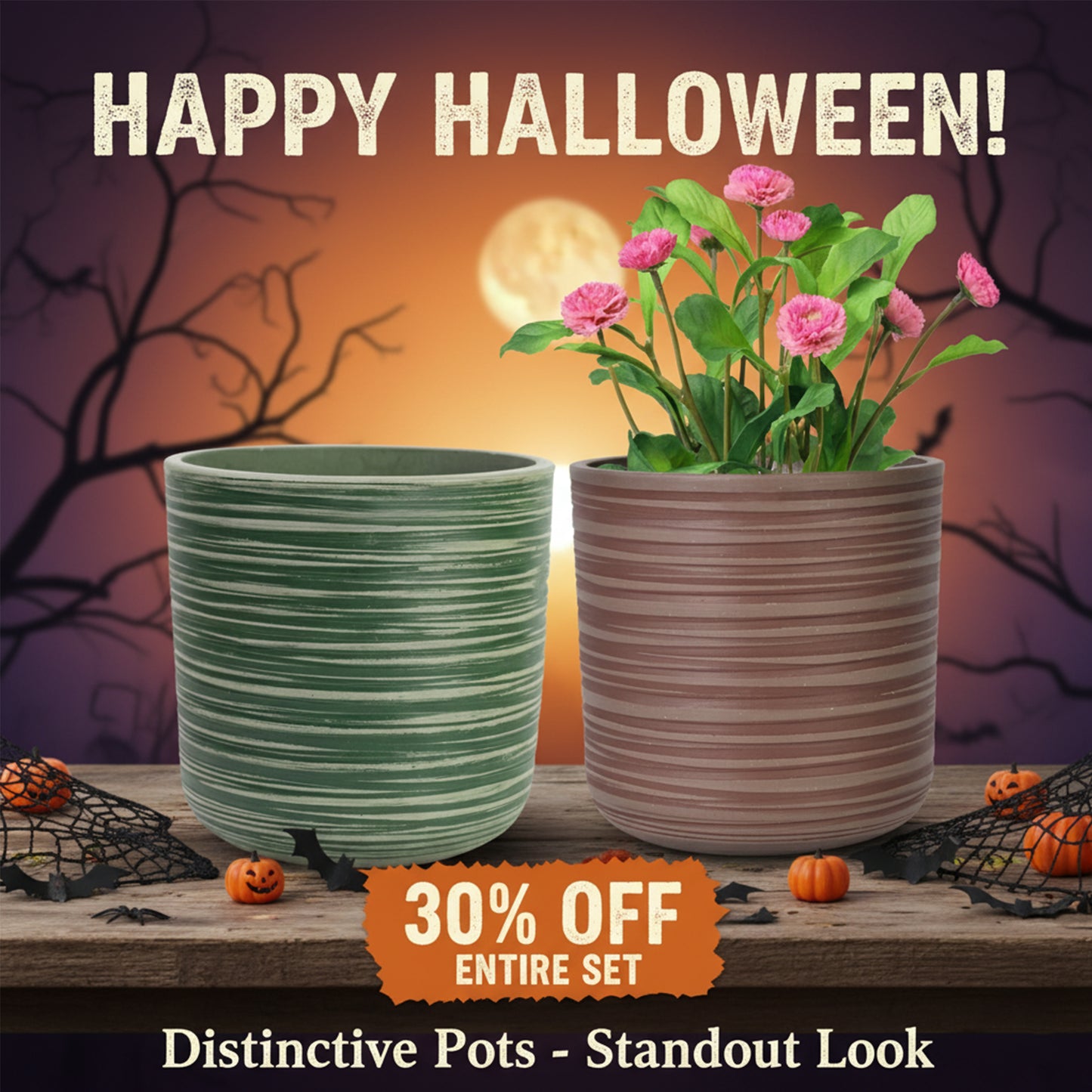GreenShip Planter for Indoor Plants,8 inch or 10 inch Plant Pots with Drainage Hole,Modern Plant Pots,Decorative Flower Pots(Plants Not Included)