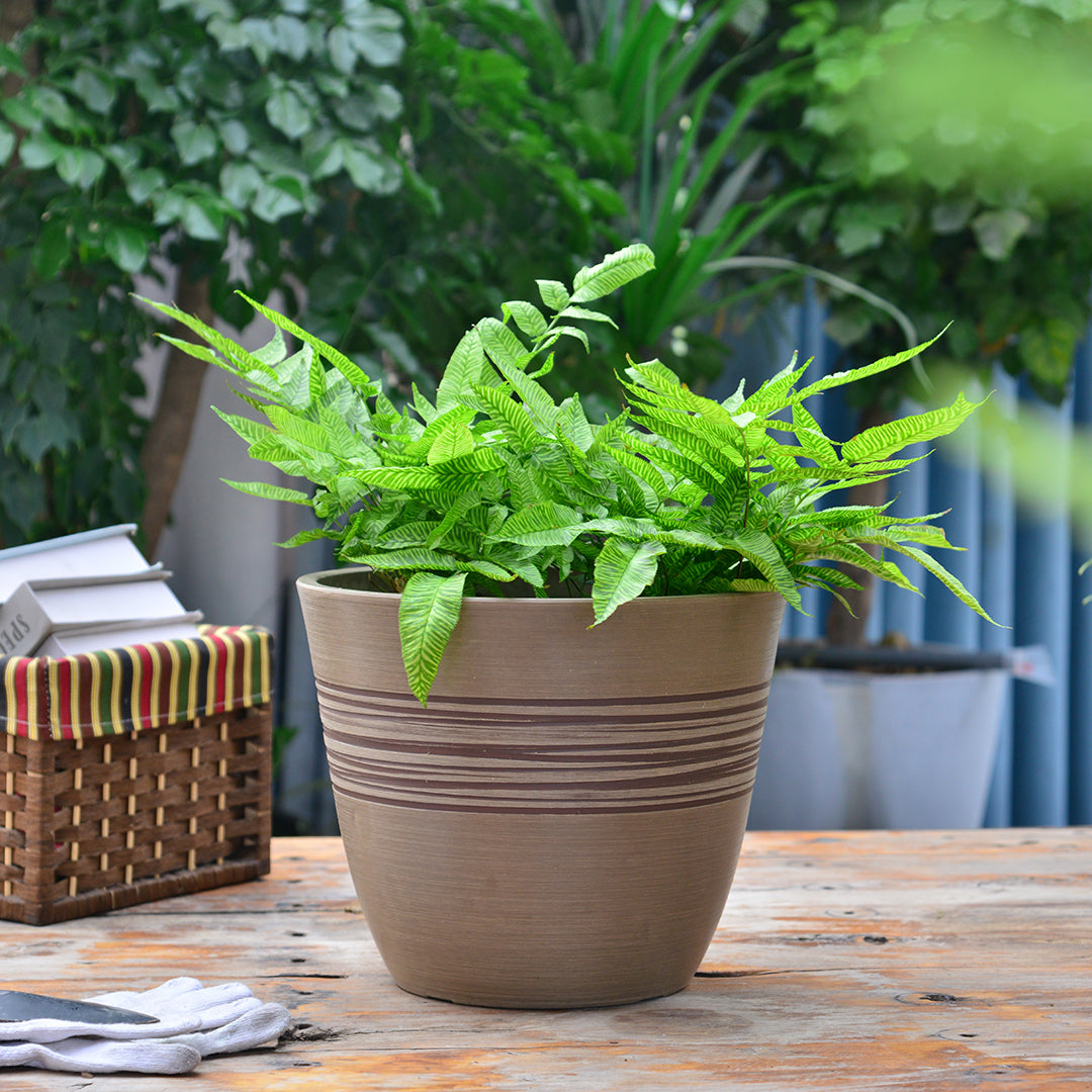 GreenShip Planter for Indoor Outdoor Plants, Set of 2 Modern Decorative Plant Pots with Drainage Hole, Decorative Flower Pots(Plants Not Included)