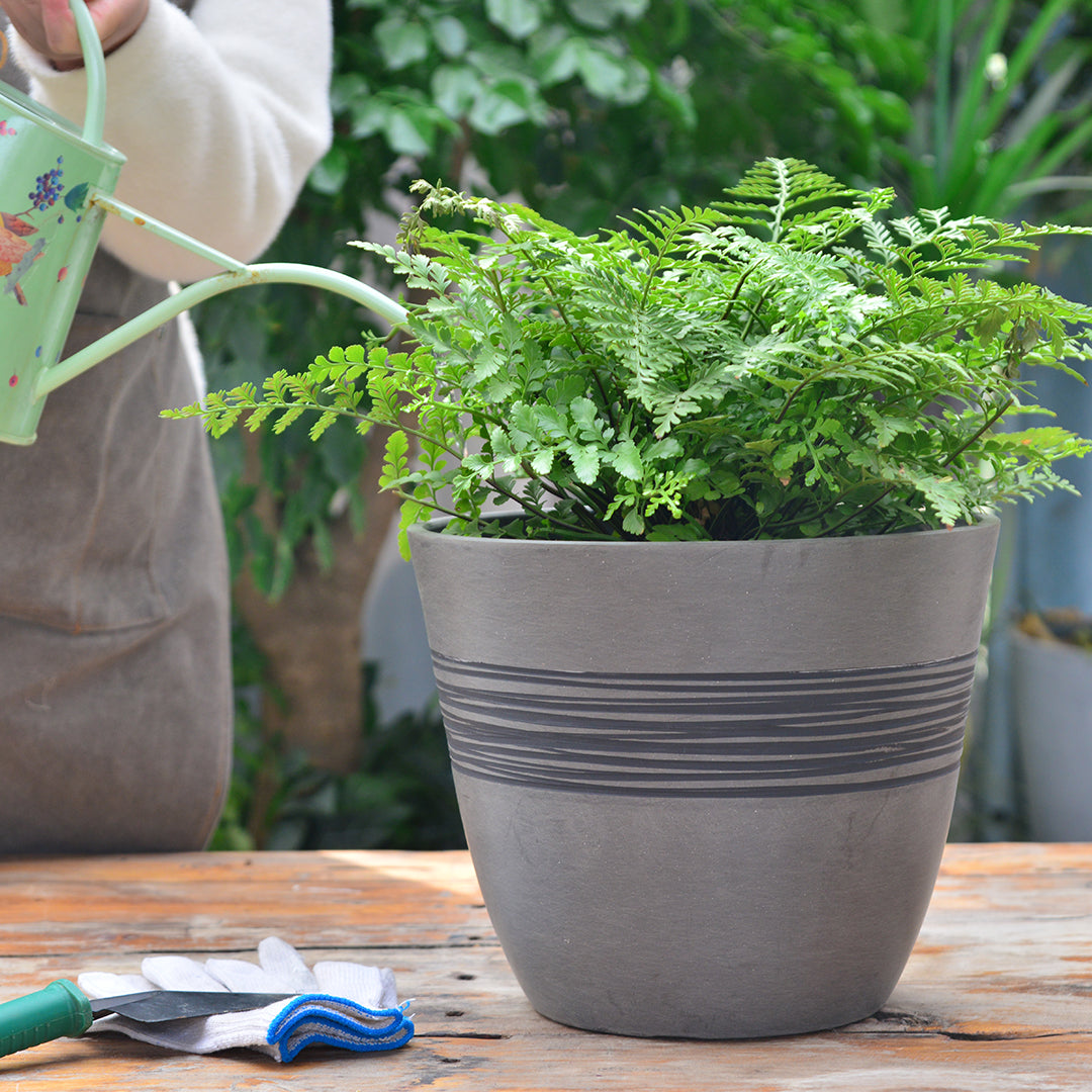 GreenShip Planter for Indoor Outdoor Plants, Set of 2 Modern Decorative Plant Pots with Drainage Hole, Decorative Flower Pots(Plants Not Included)