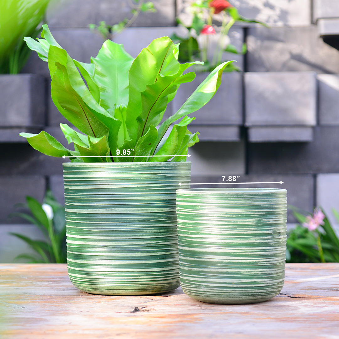 GreenShip Planter for Indoor Plants,8 inch or 10 inch Plant Pots with Drainage Hole,Modern Plant Pots,Decorative Flower Pots(Plants Not Included)