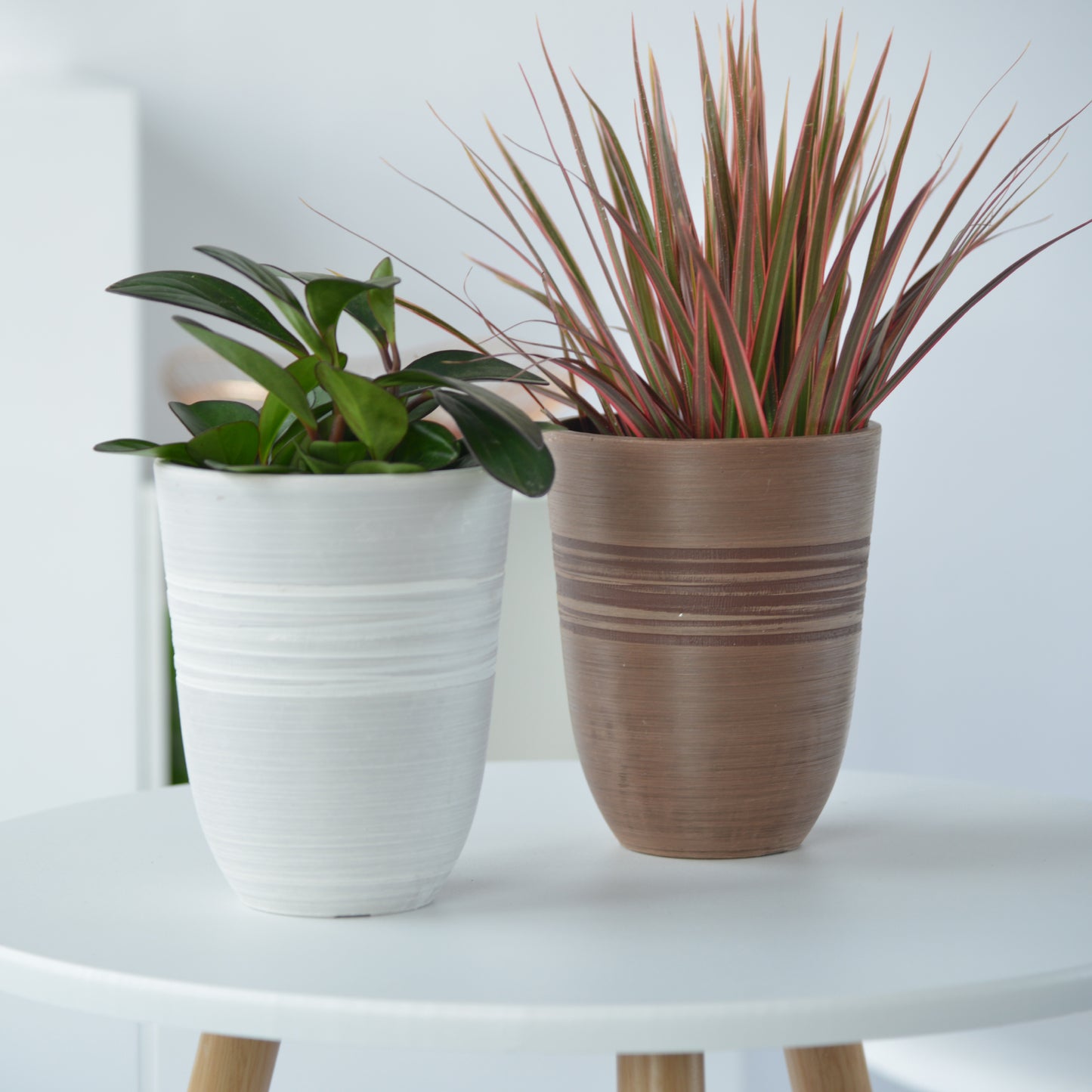 GreenShip Plant Pots 6 inch 8 inch 10 inch for Indoor Plants, Set of 3 Modern Decorative Planter ts with Drainage Hole, Decorative Flower Pots(Plants Not Included)