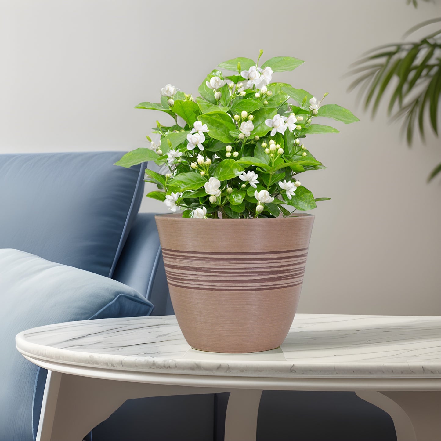 GreenShip Planter for Indoor Outdoor Plants, Set of 2 Modern Decorative Plant Pots with Drainage Hole, Decorative Flower Pots(Plants Not Included)