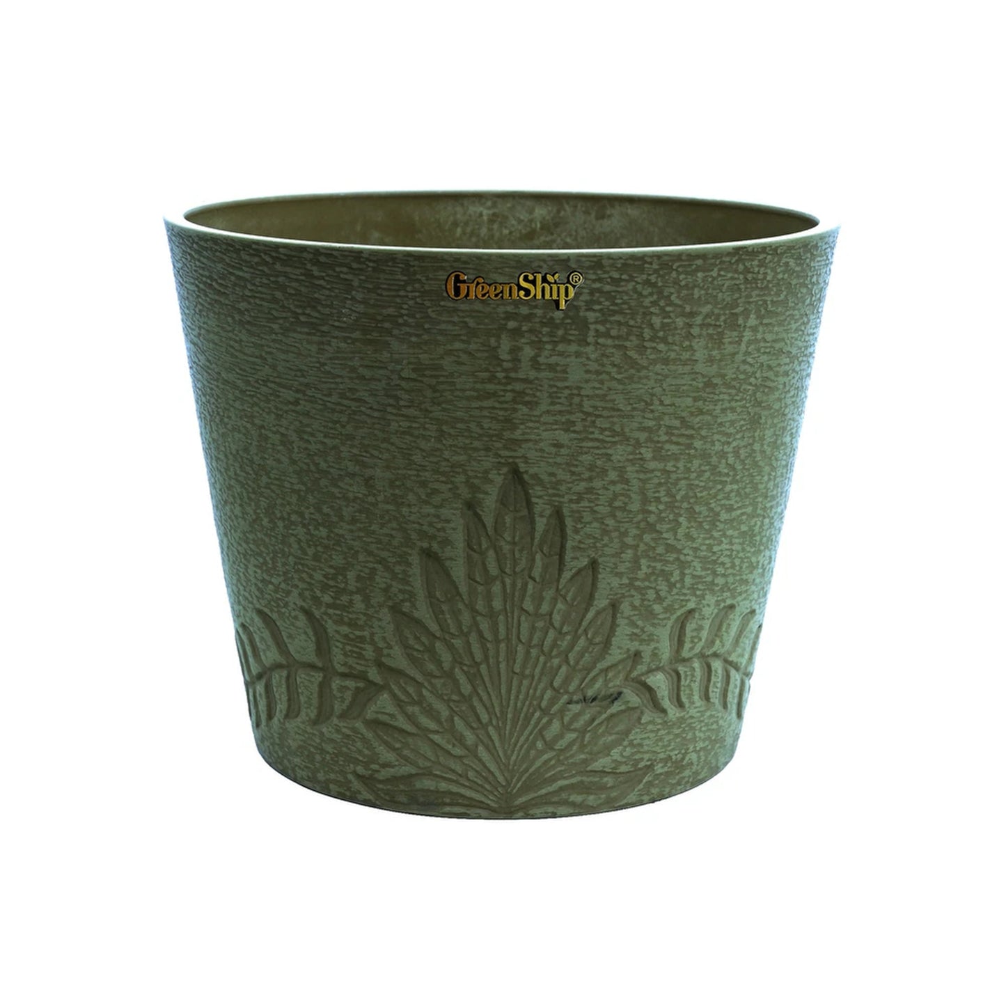GreenShip Palm and Vine 15 in. W x 12.2 in. H Indoor/Outdoor Resin Decorative Planter