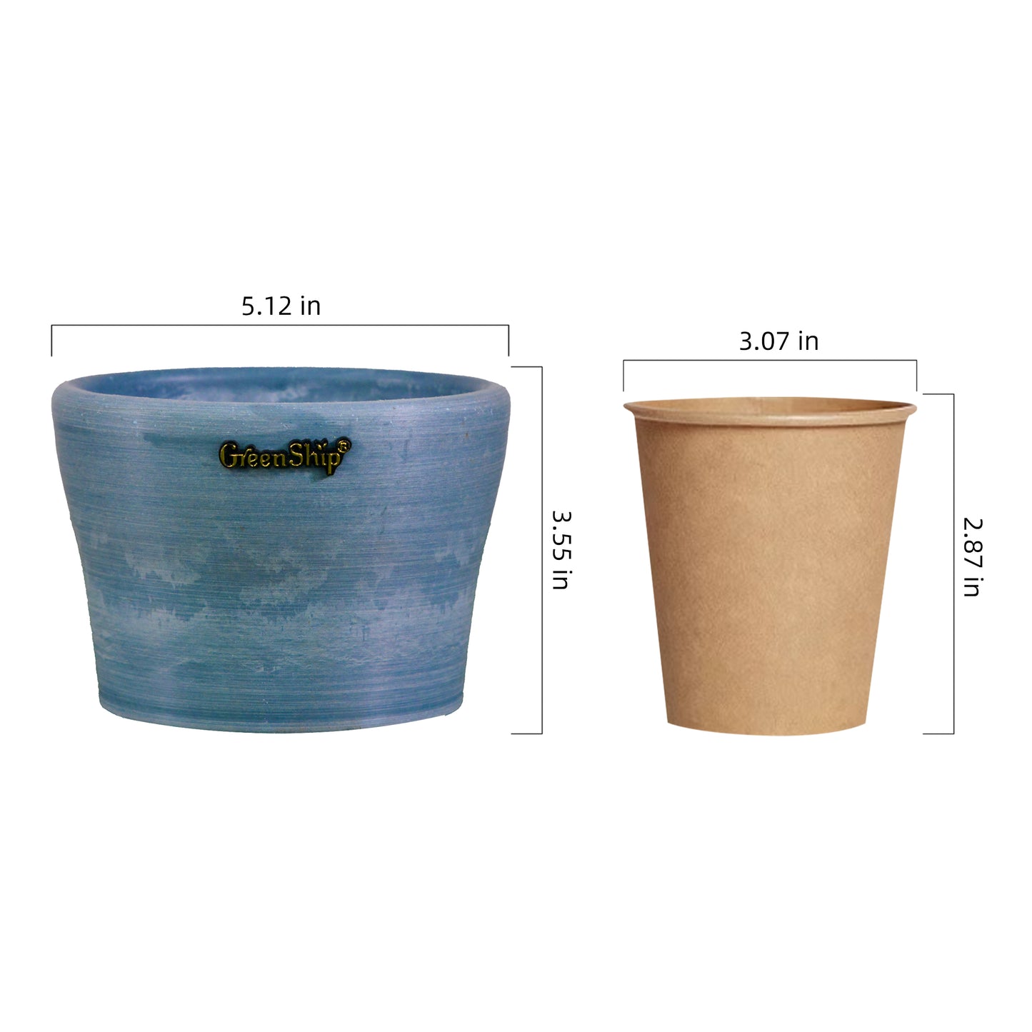 GreenShip Small Planters for Indoor Plants,5 inch Plante, Modern Plant Pots,Windowsill Planters Set, Home Office Decorative Flower Pots(Plants Not Included)