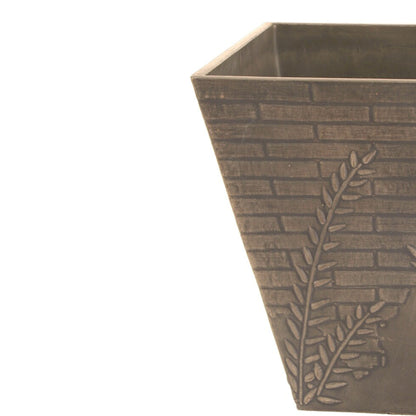 Fern Brick Square 11.8 in. L x 11.8 in. W x 11.8 in. H Indoor/Outdoor Resin Decorative Planter(Plants Not Included)