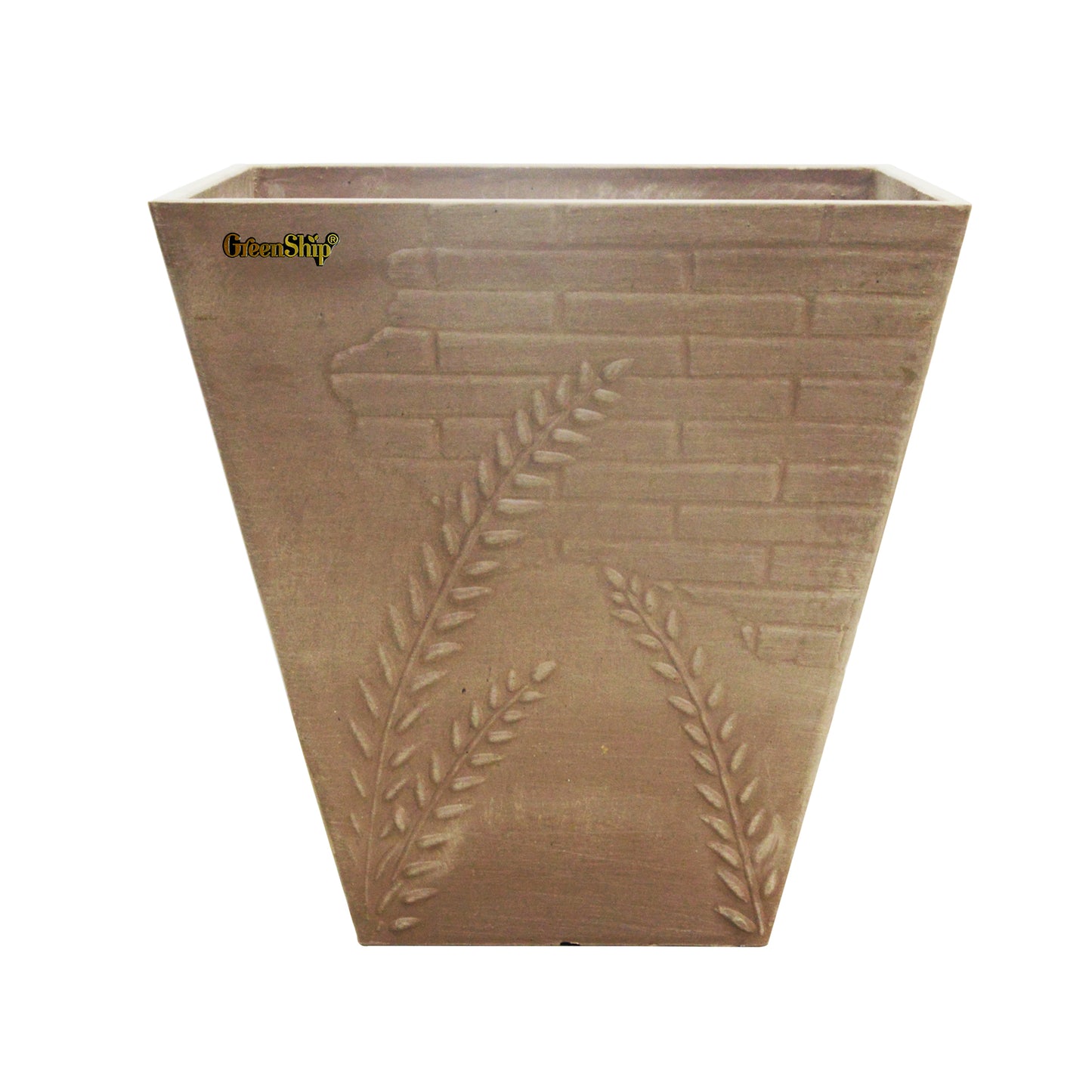 Fern Brick Square 11.8 in. L x 11.8 in. W x 11.8 in. H Indoor/Outdoor Resin Decorative Planter(Plants Not Included)