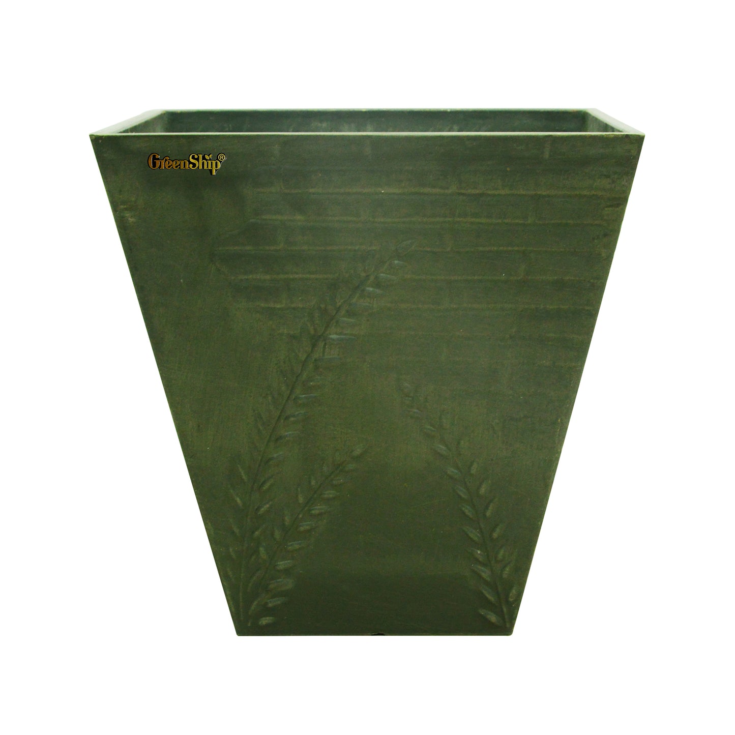 Fern Brick Square 11.8 in. L x 11.8 in. W x 11.8 in. H Indoor/Outdoor Resin Decorative Planter(Plants Not Included)