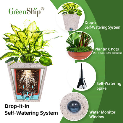 house plant water monitor GreenShip 6 8 10 inch Self Watering Plant Pots Set for Indoor Plants, – GreenShip Garden USA