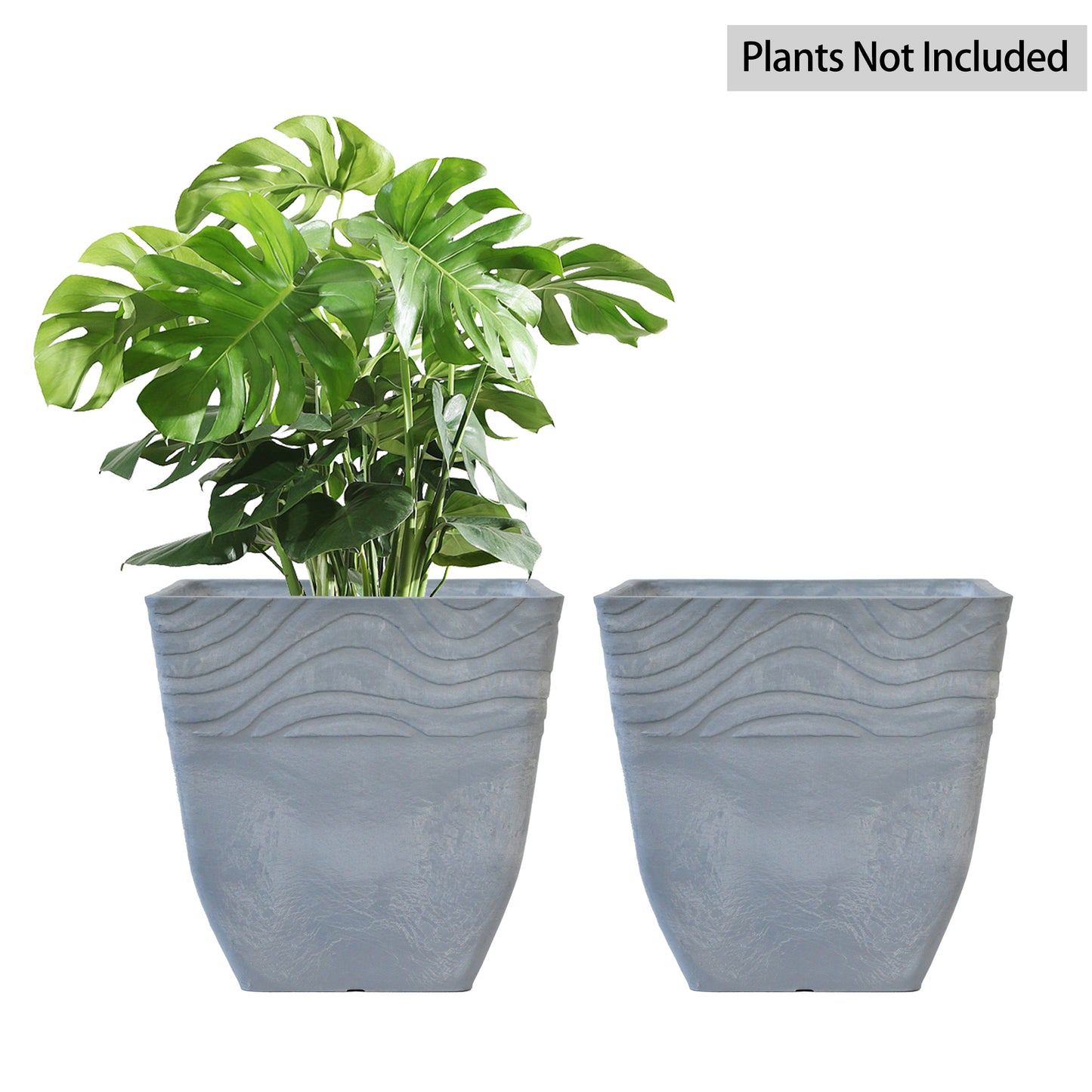 GreenShip Planter 8 inch for Indoor Outdoor Plants,  Set of 2 Modern Decorative Plant Pots with Drainage Hole,  Decorative Flower Pots(Plants Not Included)