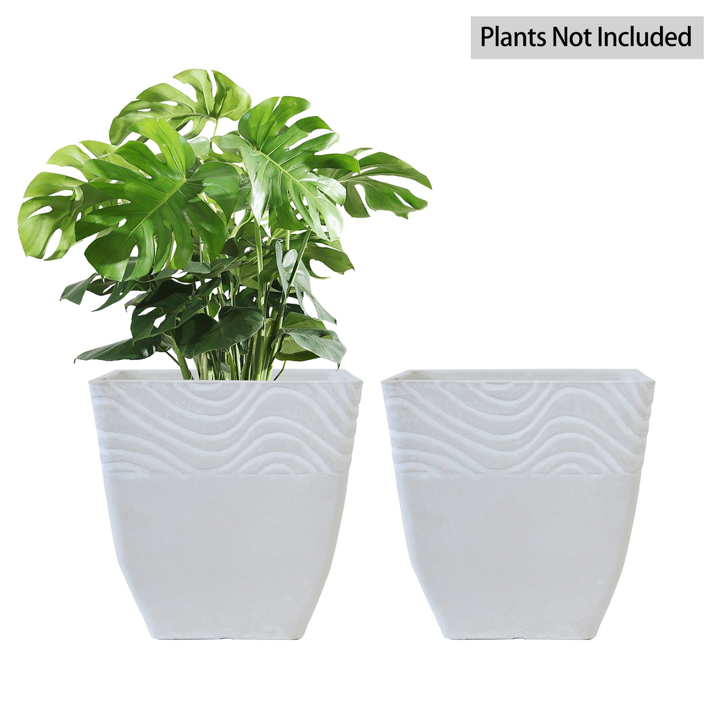 GreenShip Planter 8 inch for Indoor Outdoor Plants,  Set of 2 Modern Decorative Plant Pots with Drainage Hole,  Decorative Flower Pots(Plants Not Included)