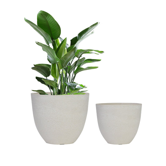 GreenShip Planter 8 inch 12 inch for Indoor Outdoor Plants,  Modern Decorative Plant Pots with Drainage Hole,  Decorative Flower Pots(Plants Not Included)