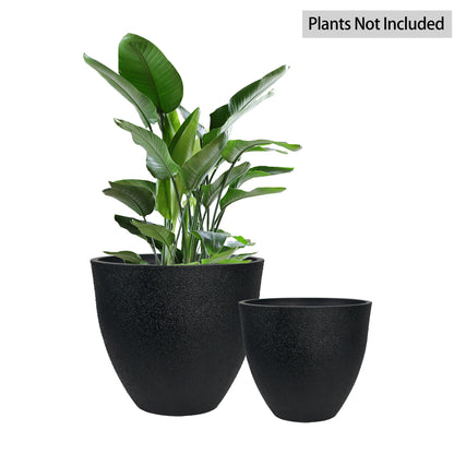 GreenShip Planter 8 inch 12 inch for Indoor Outdoor Plants,  Modern Decorative Plant Pots with Drainage Hole,  Decorative Flower Pots(Plants Not Included)