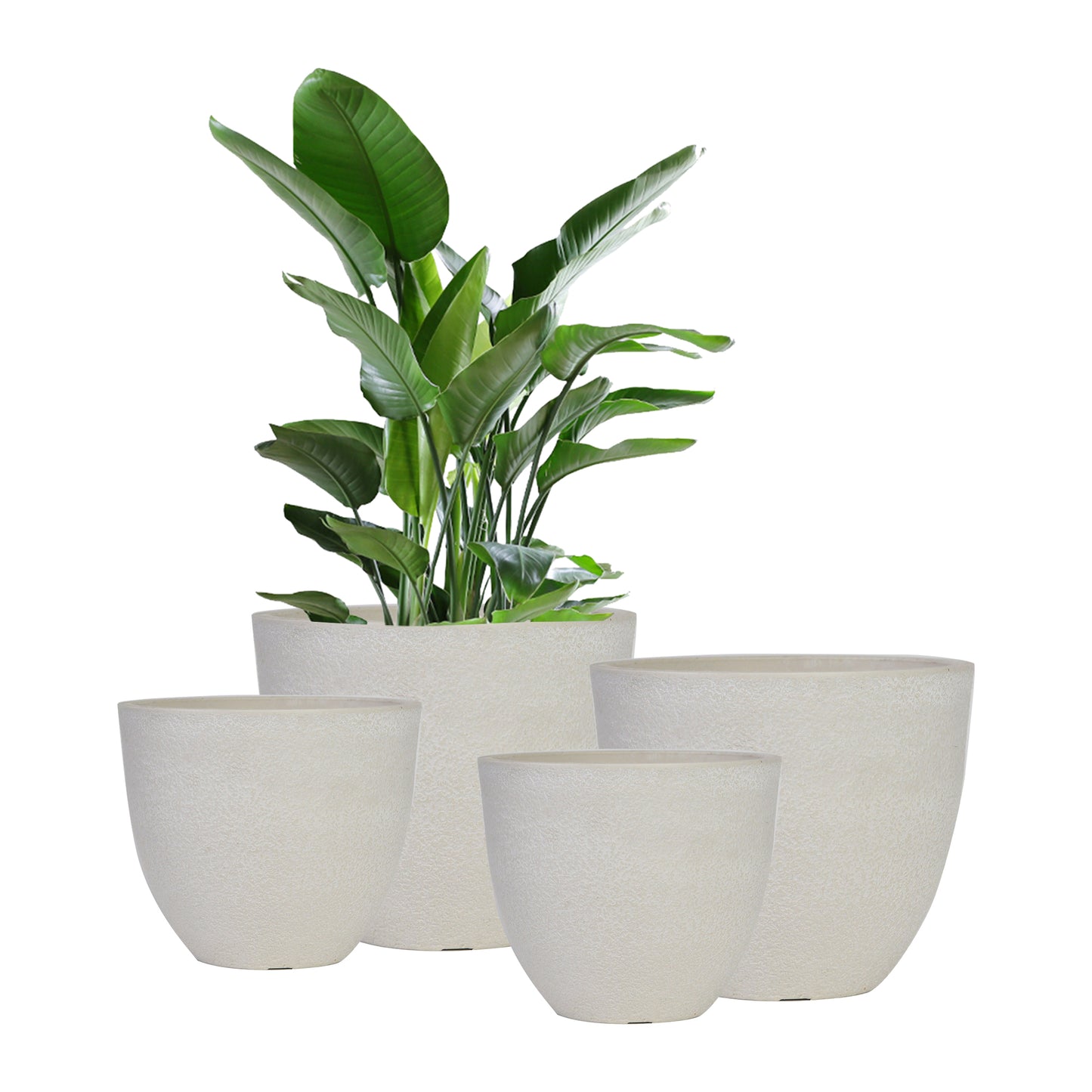 GreenShip Planter 8 inch 12 inch for Indoor Outdoor Plants,  Modern Decorative Plant Pots with Drainage Hole,  Decorative Flower Pots(Plants Not Included)