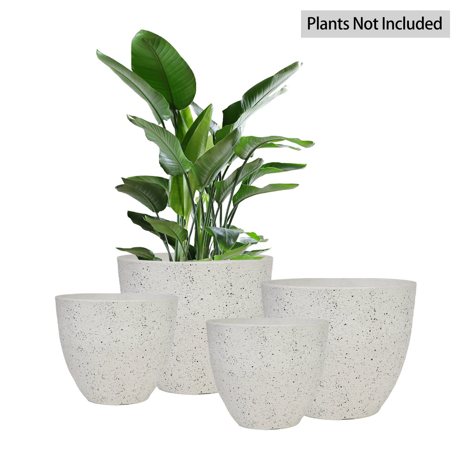 GreenShip Planter 8 inch 12 inch for Indoor Outdoor Plants,  Modern Decorative Plant Pots with Drainage Hole,  Decorative Flower Pots(Plants Not Included)