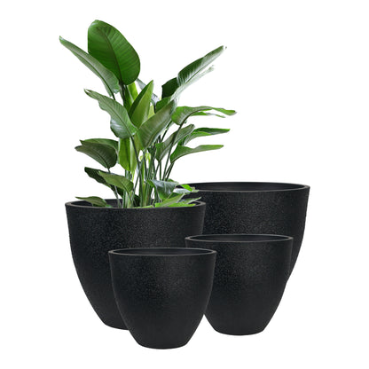 GreenShip Planter 8 inch 12 inch for Indoor Outdoor Plants,  Modern Decorative Plant Pots with Drainage Hole,  Decorative Flower Pots(Plants Not Included)