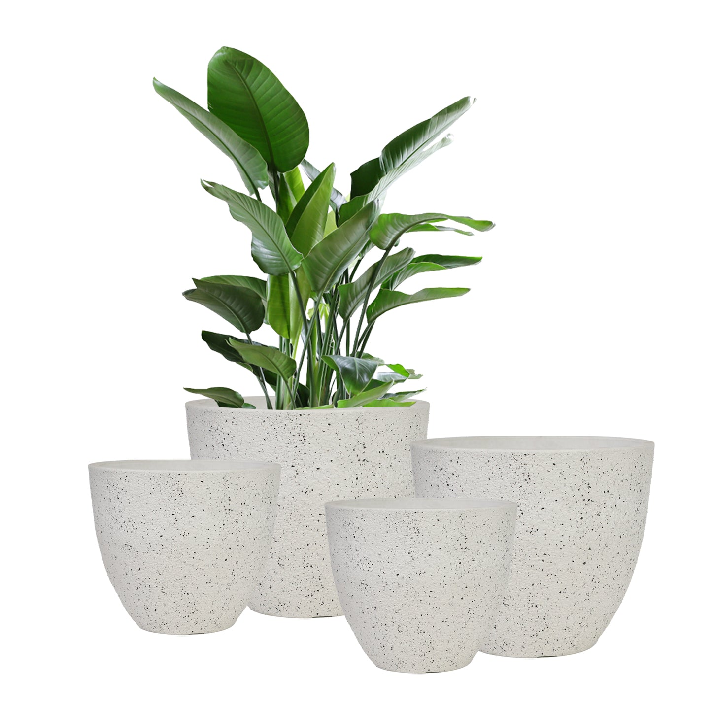 GreenShip Planter 8 inch 12 inch for Indoor Outdoor Plants,  Modern Decorative Plant Pots with Drainage Hole,  Decorative Flower Pots(Plants Not Included)