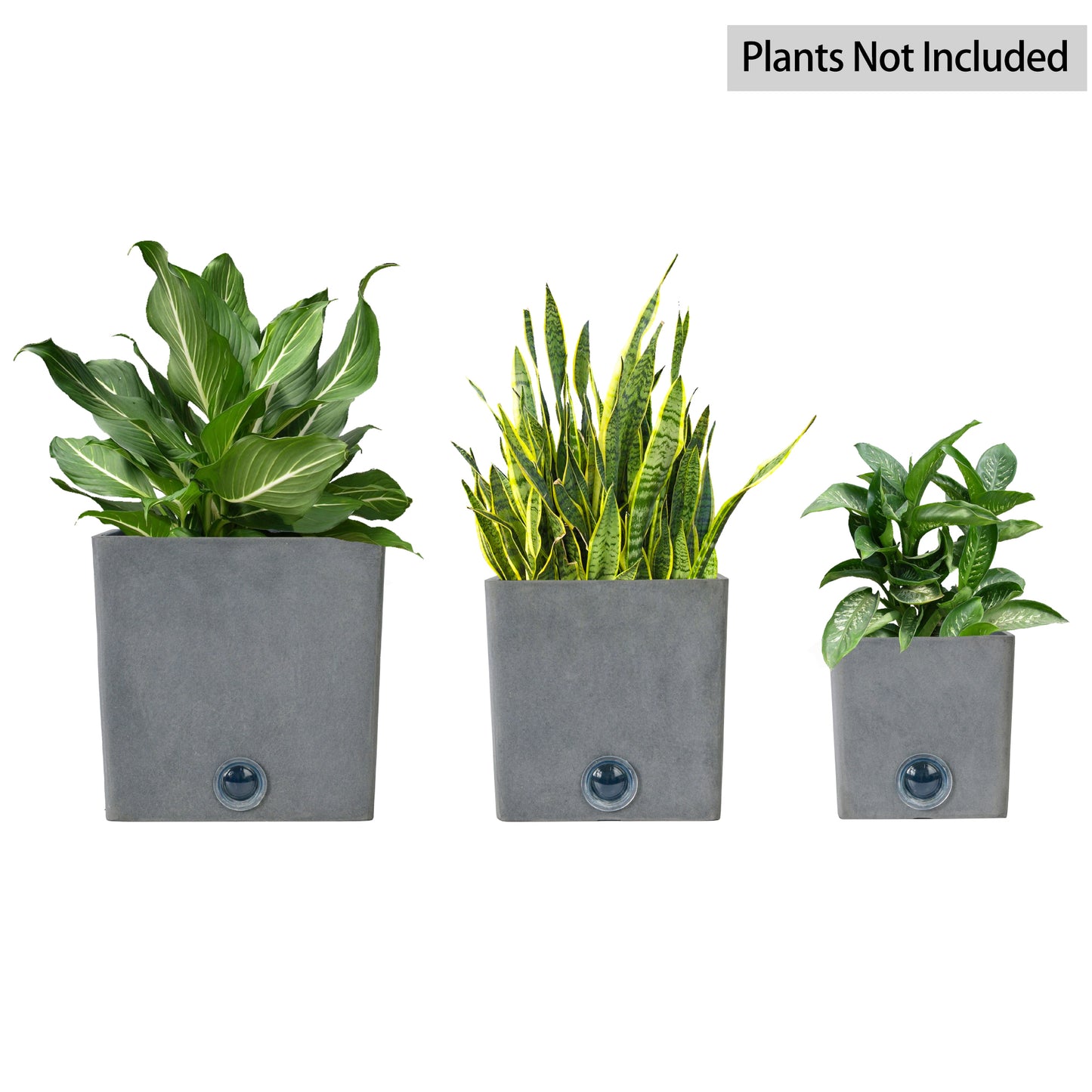 GreenShip Square Self-Watering Plant Pots for Indoor Plants, 6 inch 8 inch 10 inch Set of 3 Planter with Self-Watering Spikes, Modern Decorative Flower Pots(Plants Not Included)