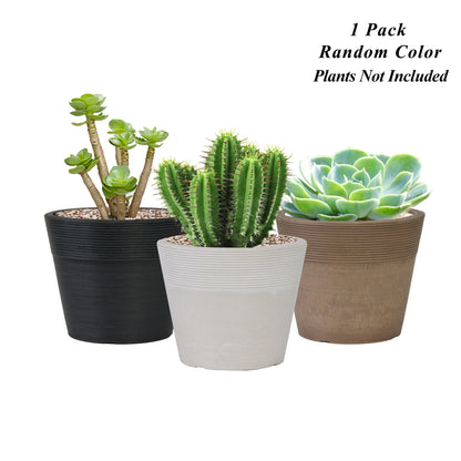 GreenShip 4 inch Decorative Plant Pots for Indoor Plants, 1 Pack, Random Color(Plants Not Included)