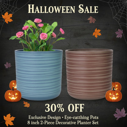 GreenShip Planter for Indoor Plants,8 inch or 10 inch Plant Pots with Drainage Hole,Modern Plant Pots,Decorative Flower Pots(Plants Not Included)