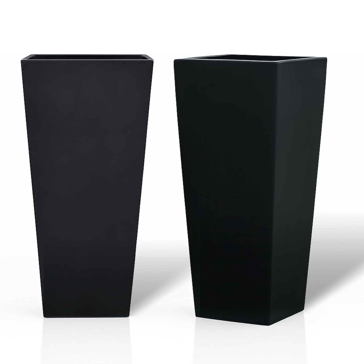 GreenShip 27 inch Tall Planters for Indoor Outdoor Plants, Set of 2