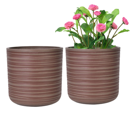 GreenShip Planter for Indoor Plants,8 inch or 10 inch Plant Pots with Drainage Hole,Modern Plant Pots,Decorative Flower Pots(Plants Not Included)