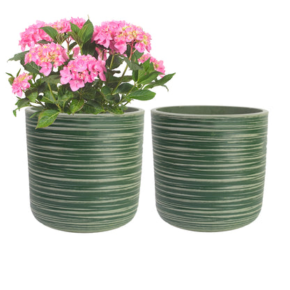 GreenShip Planter for Indoor Plants,8 inch or 10 inch Plant Pots with Drainage Hole,Modern Plant Pots,Decorative Flower Pots(Plants Not Included)