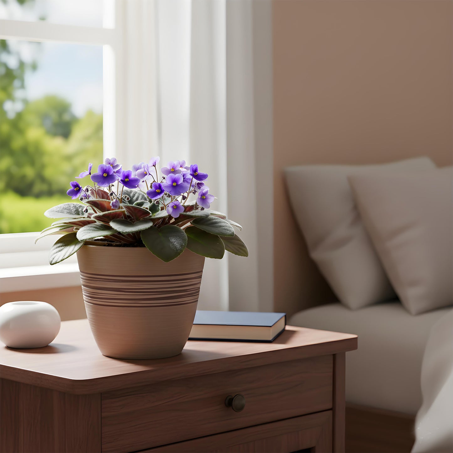 GreenShip Planter for Indoor Outdoor Plants,  Set of 2 Modern Decorative Plant Pots with Drainage Hole,  Decorative Flower Pots(Plants Not Included)