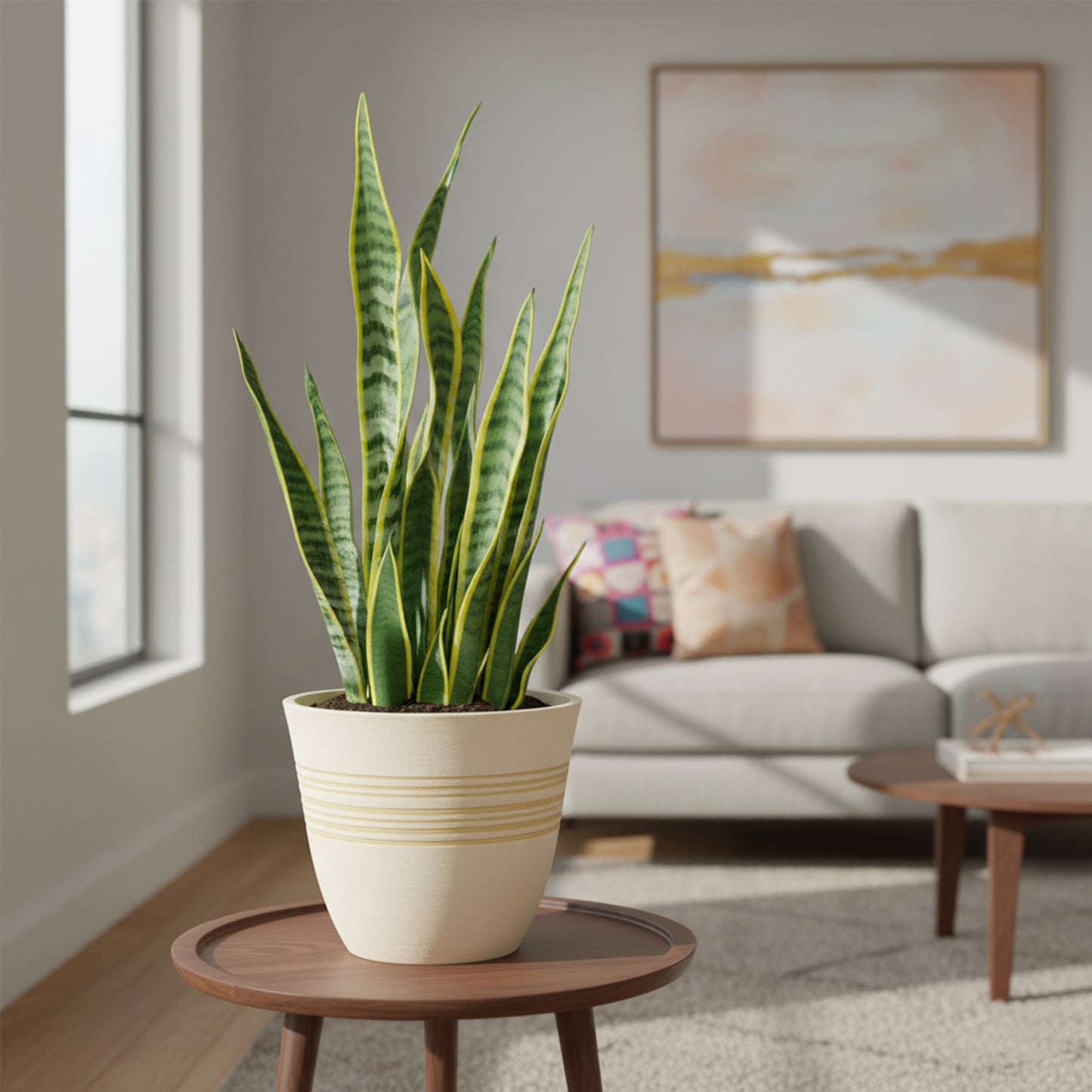 GreenShip Planter for Indoor Outdoor Plants,  Set of 2 Modern Decorative Plant Pots with Drainage Hole,  Decorative Flower Pots(Plants Not Included)