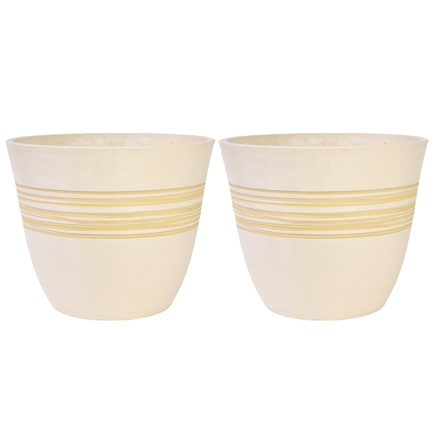 GreenShip Planter for Indoor Outdoor Plants,  Set of 2 Modern Decorative Plant Pots with Drainage Hole,  Decorative Flower Pots(Plants Not Included)