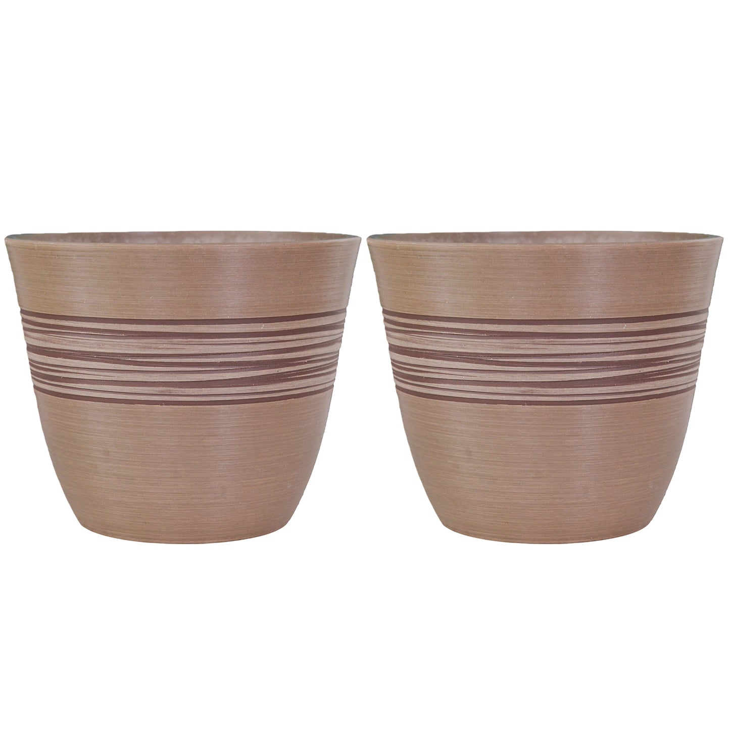 GreenShip Planter for Indoor Outdoor Plants,  Set of 2 Modern Decorative Plant Pots with Drainage Hole,  Decorative Flower Pots(Plants Not Included)