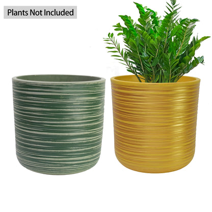 GreenShip Planter for Indoor Plants,8 inch or 10 inch Plant Pots with Drainage Hole,Modern Plant Pots,Decorative Flower Pots(Plants Not Included)