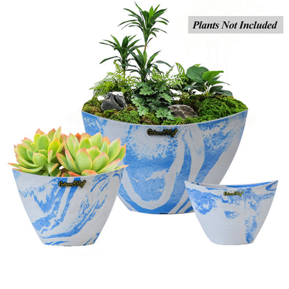 GreenShip 3 Pack Planters for Indoor Plants, Modern Plant Pots,Windowsill Planters Set, Home Office Decorative Flower Pots(Plants Not Included)