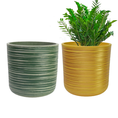 GreenShip Planter for Indoor Plants,8 inch or 10 inch Plant Pots with Drainage Hole,Modern Plant Pots,Decorative Flower Pots(Plants Not Included)