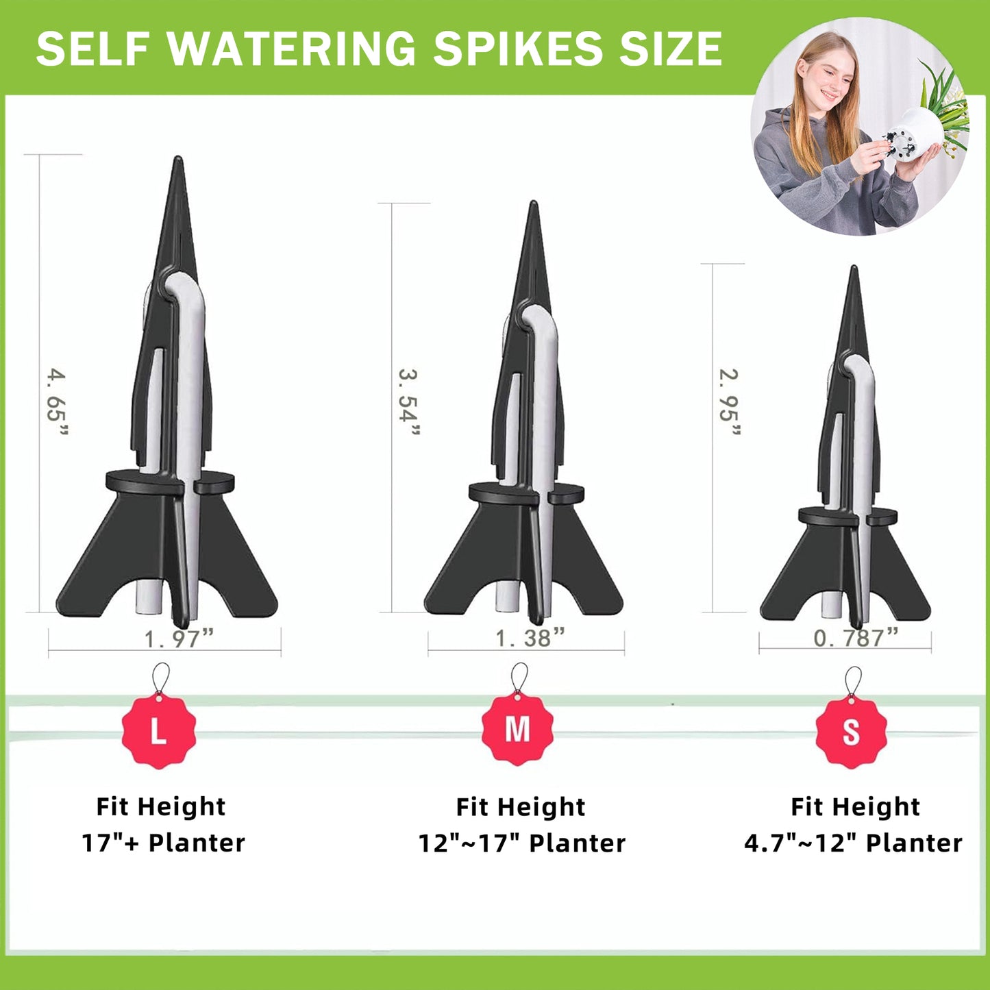 GreenShip Self Watering Spikes for Indoor & Outdoor Plants, Automatic Plant Watering Stakes, Patented Wick Spikes, Vacation Use