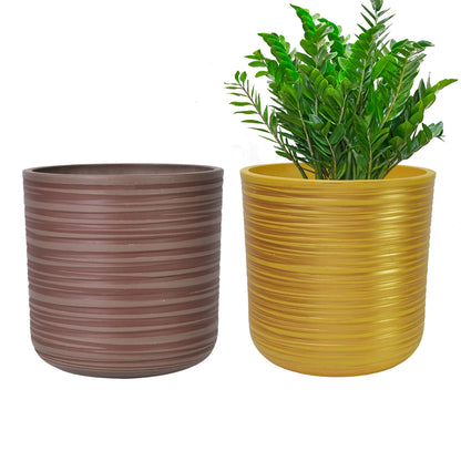 GreenShip Planter for Indoor Plants,8 inch or 10 inch Plant Pots with Drainage Hole,Modern Plant Pots,Decorative Flower Pots(Plants Not Included)