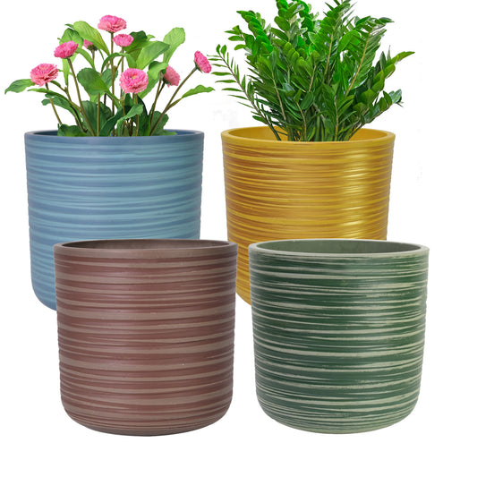 GreenShip Planter for Indoor Plants,8 inch or 10 inch Plant Pots with Drainage Hole,Modern Plant Pots,Decorative Flower Pots(Plants Not Included)