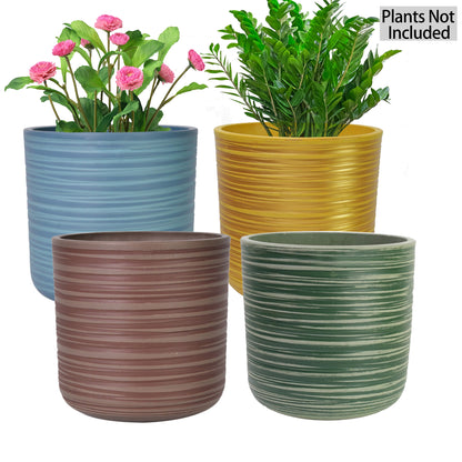 GreenShip Planter for Indoor Plants,8 inch or 10 inch Plant Pots with Drainage Hole,Modern Plant Pots,Decorative Flower Pots(Plants Not Included)