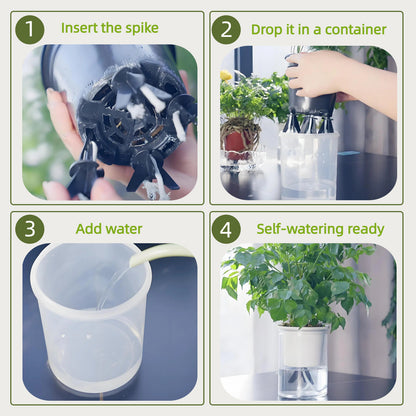 GreenShip 4 Pack Patented Self-Watering Spikes, Budget-Friendly Plant Watering Tool for Indoor Plant, Suitable for Growers Pots, Reuse Old Containers, DIY Self-Watering System