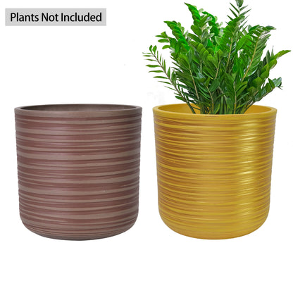 GreenShip Planter for Indoor Plants,8 inch or 10 inch Plant Pots with Drainage Hole,Modern Plant Pots,Decorative Flower Pots(Plants Not Included)