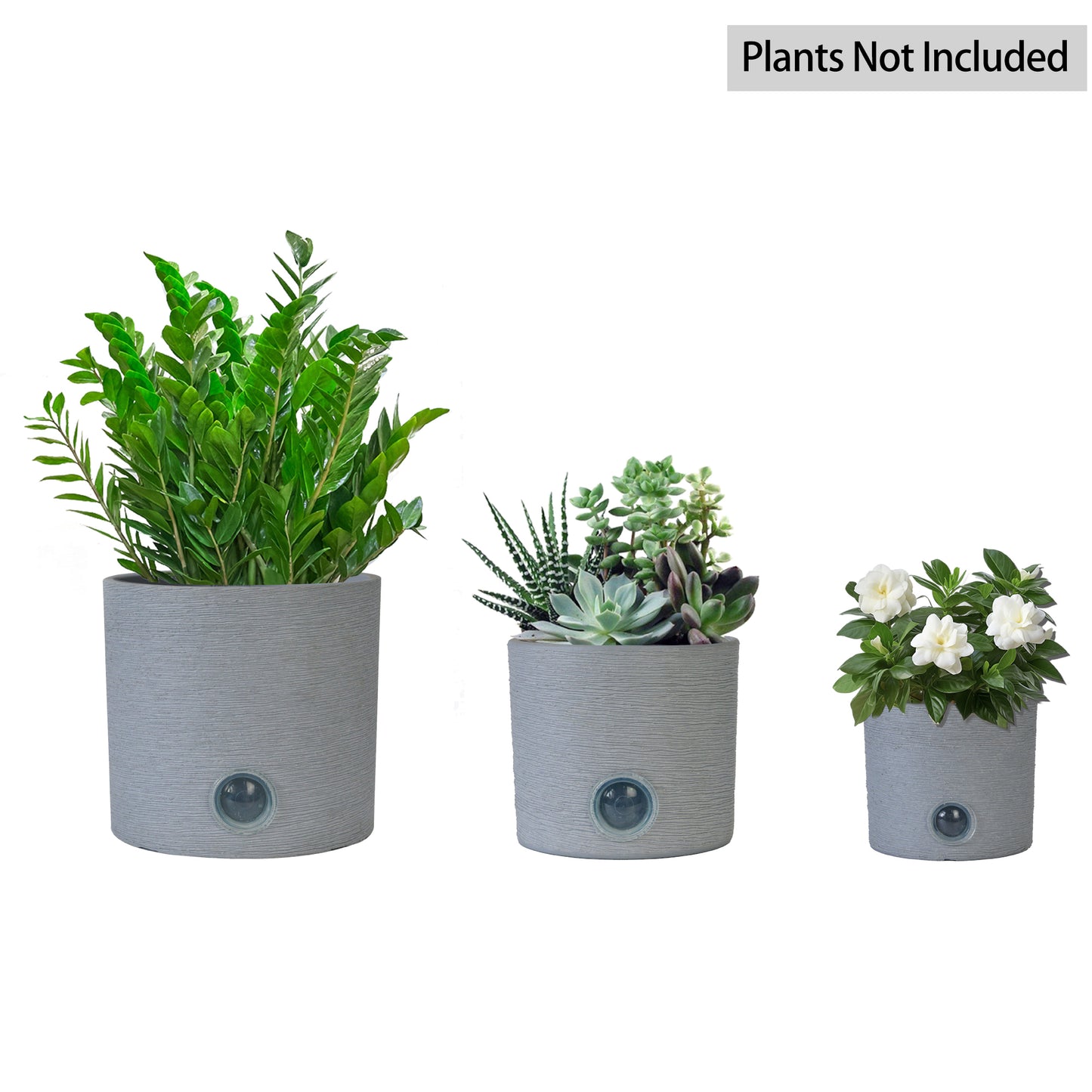 GreenShip Cylinder Self-Watering Plant Pots for Indoor Plants, 5 6 8 inch Set of 3 Planter with Self-Watering Spikes, Modern Decorative Flower Pots(Plants Not Included)