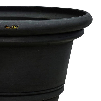 Heavy Rim 15 in. W x 12 in. H Indoor/Outdoor Resin Decorative Planter (Plants Not Included)