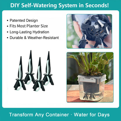 GreenShip Self Watering Spikes for Indoor & Outdoor Plants, Automatic Plant Watering Stakes, Patented Wick Spikes, Vacation Use