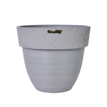 GreenShip 12 14 inch Large Planter with Drainage Hole,Modern Plant Pots for Indoor Outdoor Garden Plants and Flowers,LightGrey(Plants Not Included)