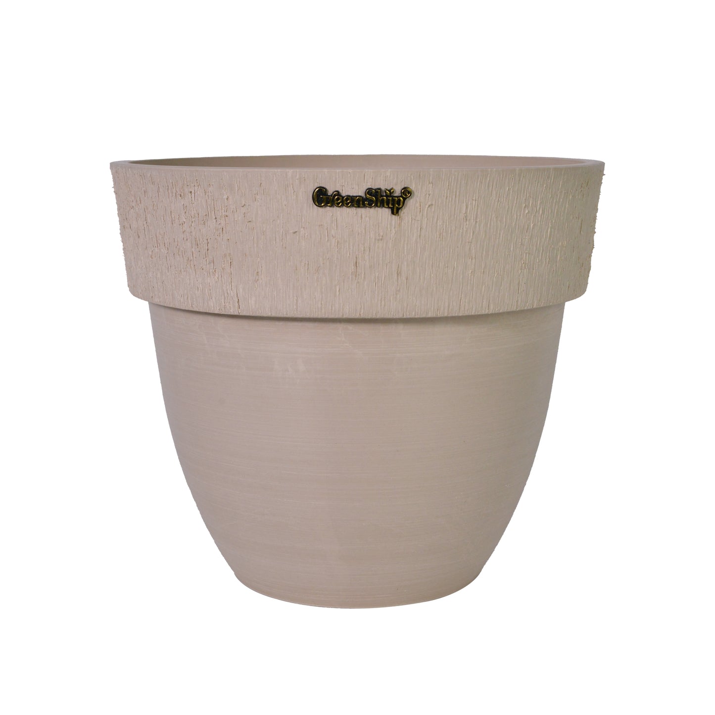 GreenShip 12 14 inch Large Planter with Drainage Hole,Modern Plant Pots for Indoor Outdoor Garden Plants and Flowers,LightGrey(Plants Not Included)