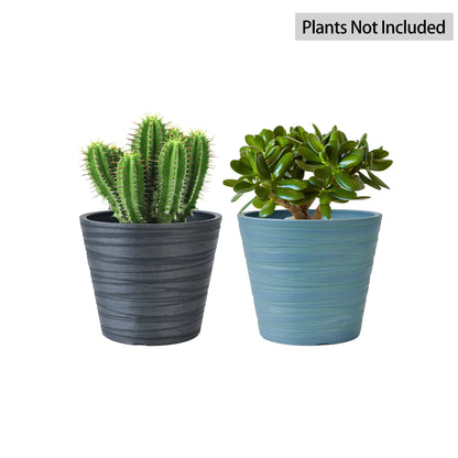 GreenShip Planter 5 in W / 8 in W / 12 in W or Indoor Outdoor Plants, Modern Decorative Plant Pots with Drainage Hole,  Decorative Flower Pots(Plants Not Included)