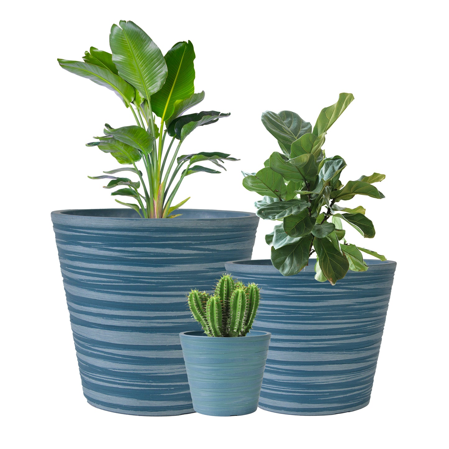 GreenShip Planter 5 in W / 8 in W / 12 in W or Indoor Outdoor Plants, Modern Decorative Plant Pots with Drainage Hole,  Decorative Flower Pots(Plants Not Included)